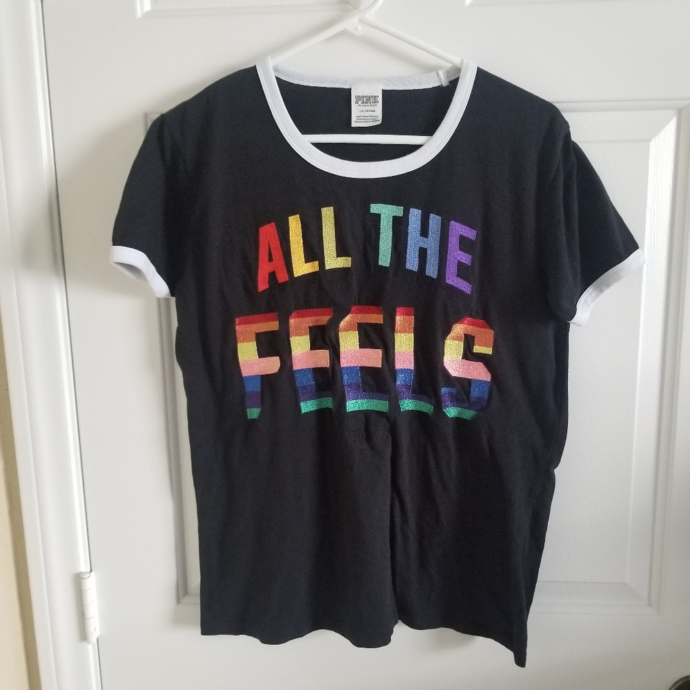 Victorias Secret PINK Graphic Gay Pride Tshirt